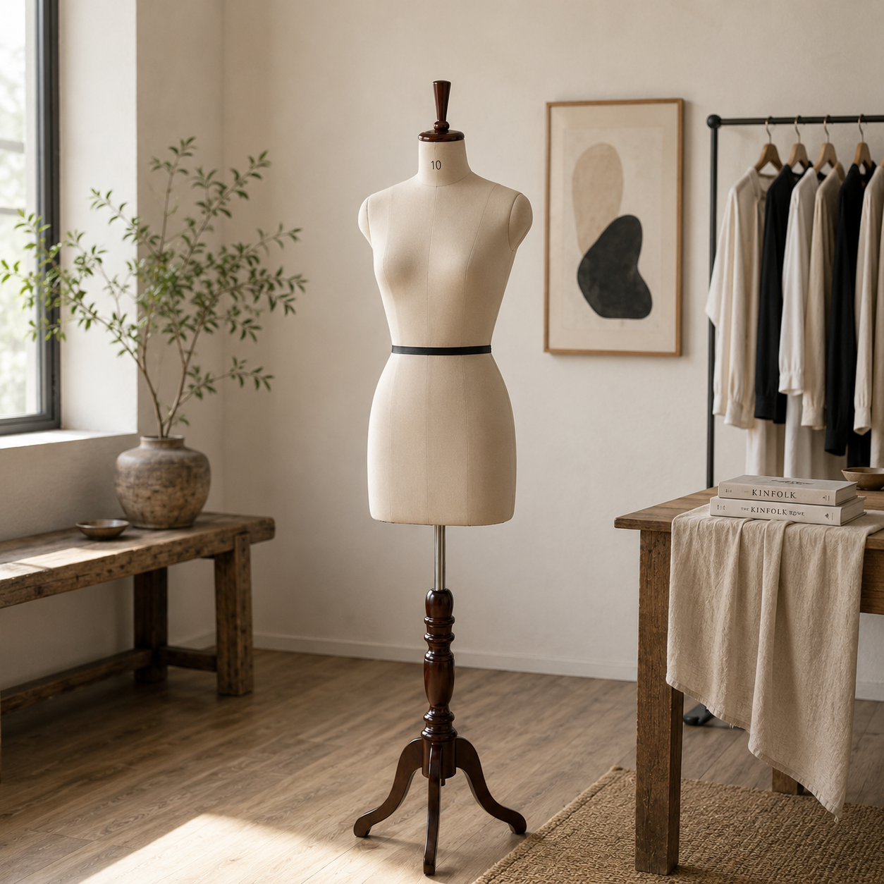 Female Dress Form – Wooden Base - Image 2